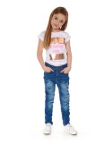 Mädchen-T-Shirt mit Aufschrift, weiß NDZ8194 – Online-Shop – Boutique